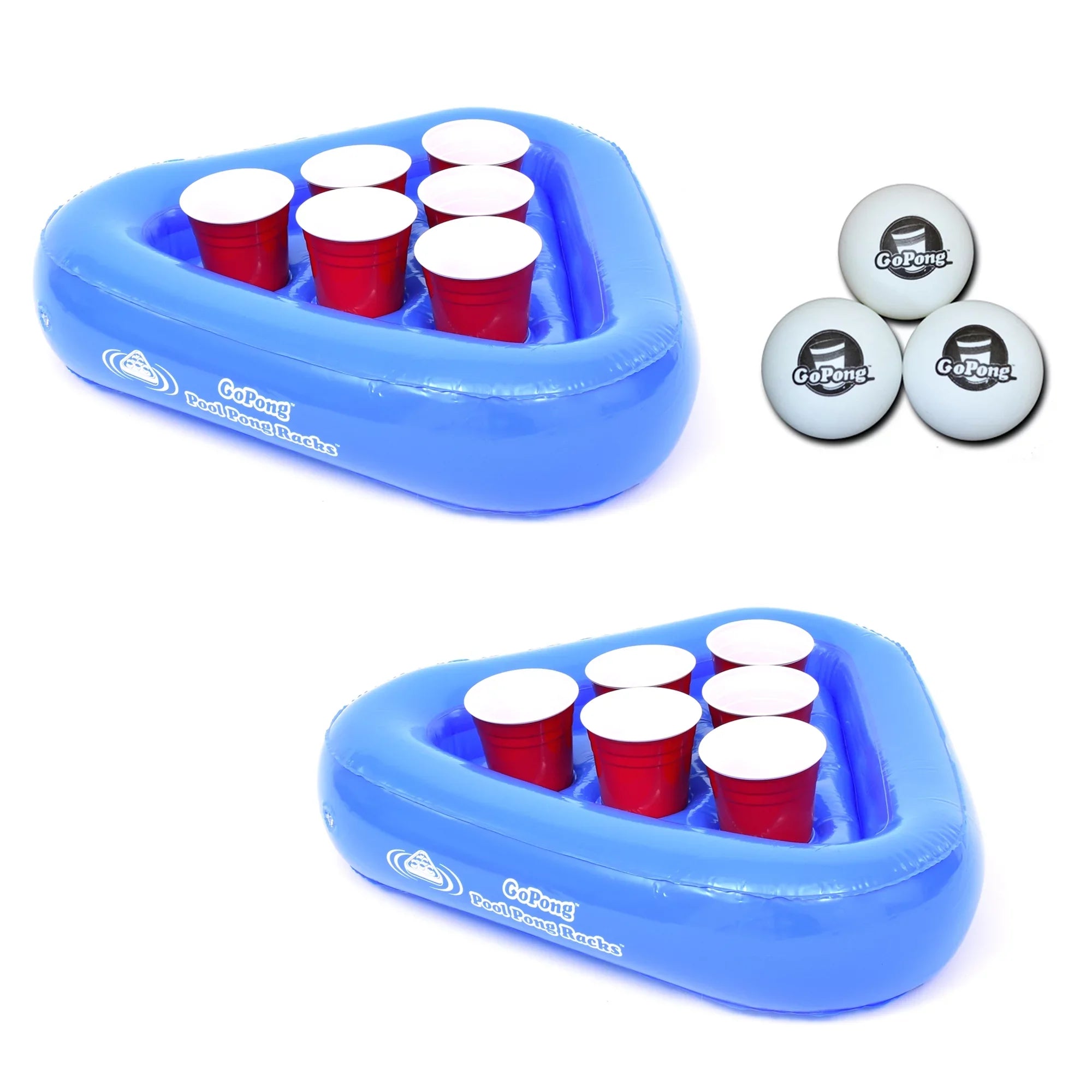 Game (5 GoPong Floating Pool Pool Pieces) Rack Beer Pong