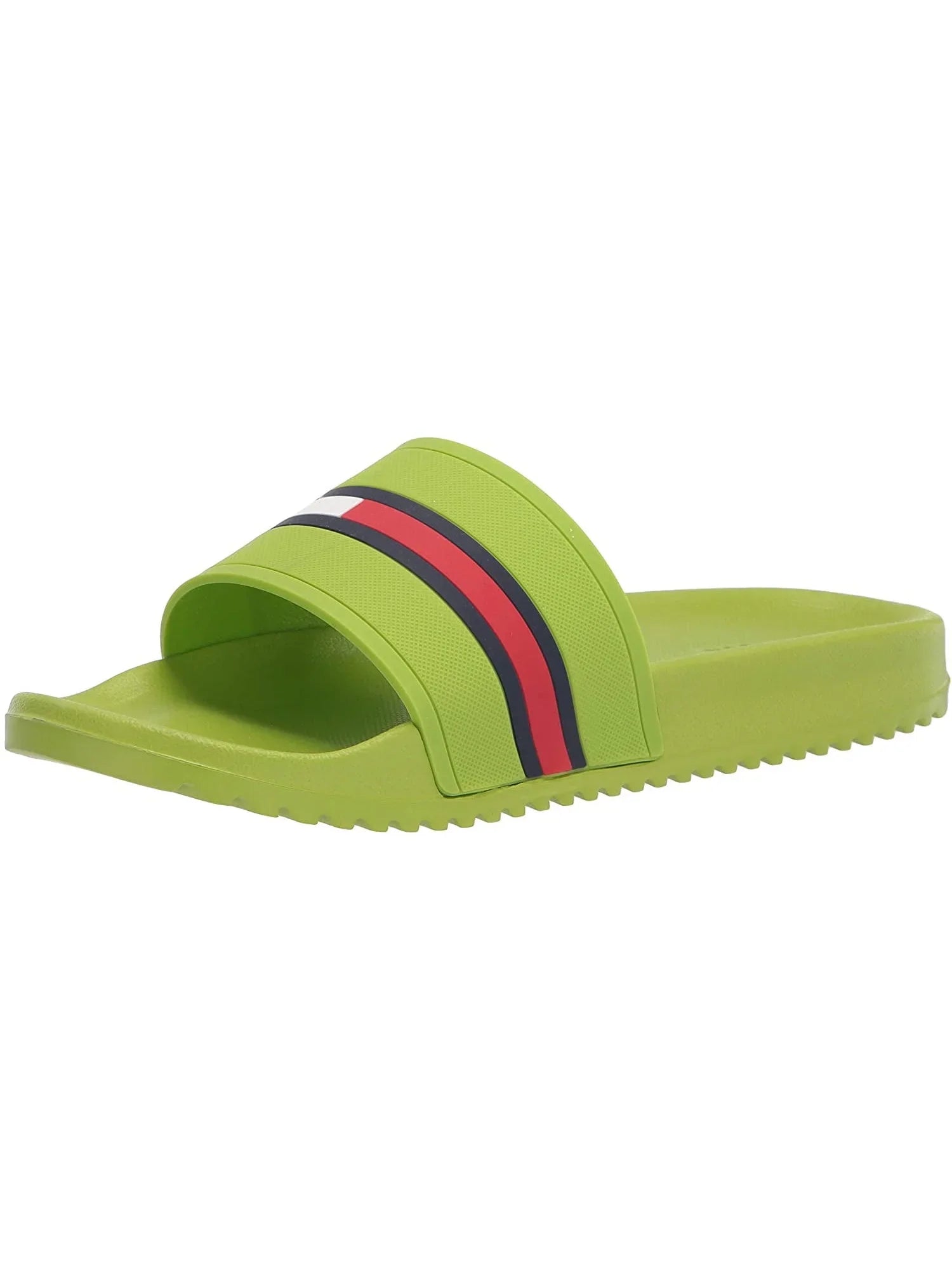 On TOMMY Shoes Toe Slide Comfort HILFIGER M Mens Green 9 Redder Round Sandals Stripe Slip Colorblocked