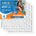 AIR. USA 4 Made 11 16x16x1 Premium Filter 7 & MERV WICKED 1200 MPR FPR AIRX Filter MPR Electrostatic Comparable FILTERS to CLEAN Conditioner Pleated Filters by Furnace 16x16x1 1000, HVAC Air Pack Air