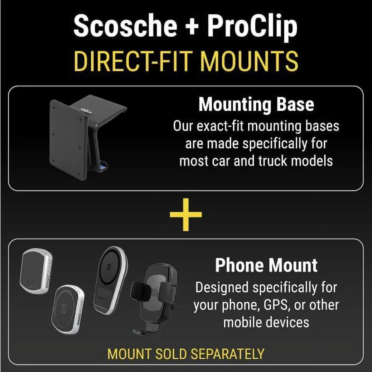 Chevy ProClip with Mount 2014-2018 Trucks Only) Dash Series Compatible Center Silverado 2500/3500 Scosche Base (Mounting PC241503