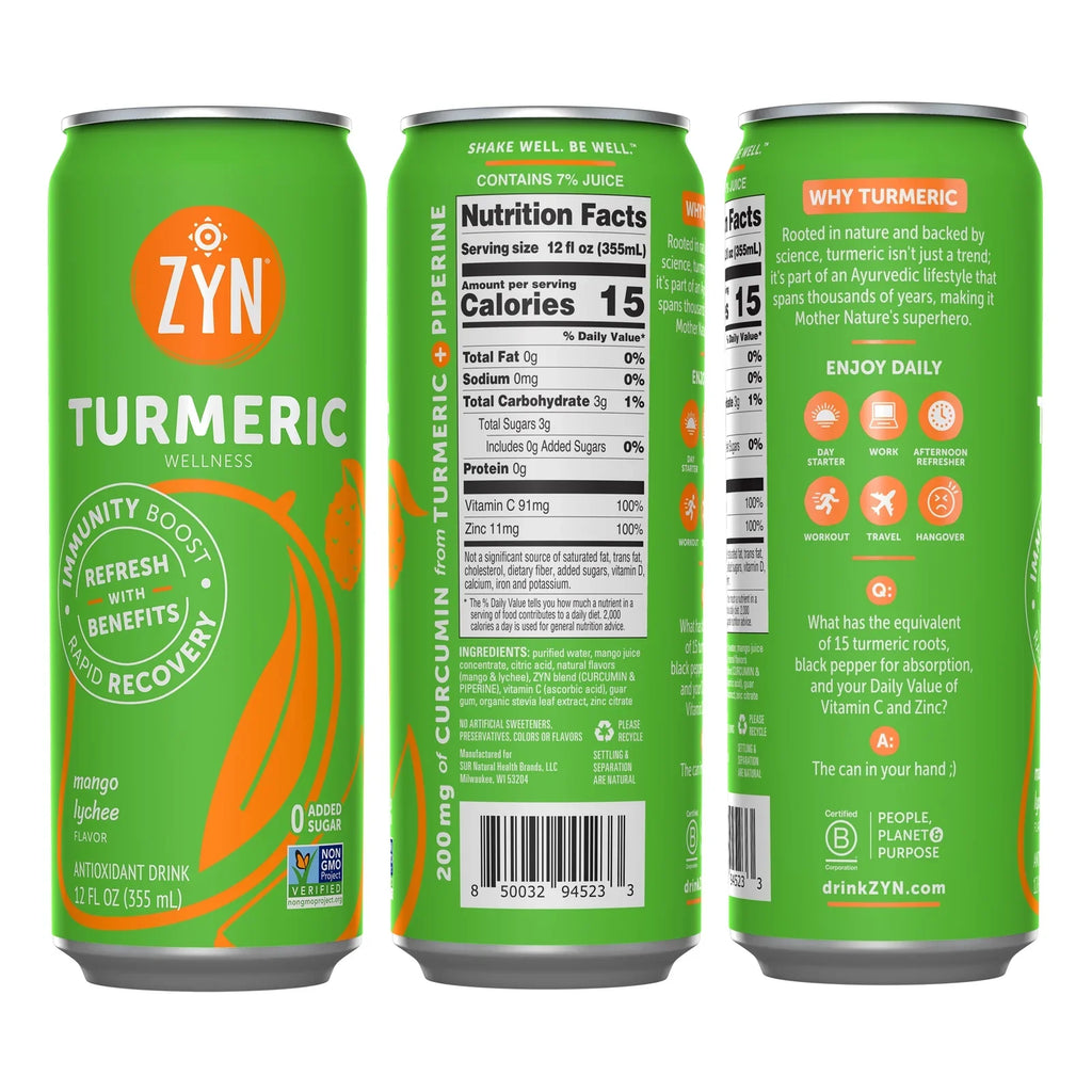 Wellness - Turmeric (6 Mango ZYN pack) & Lychee Immunity Drinks Recovery
