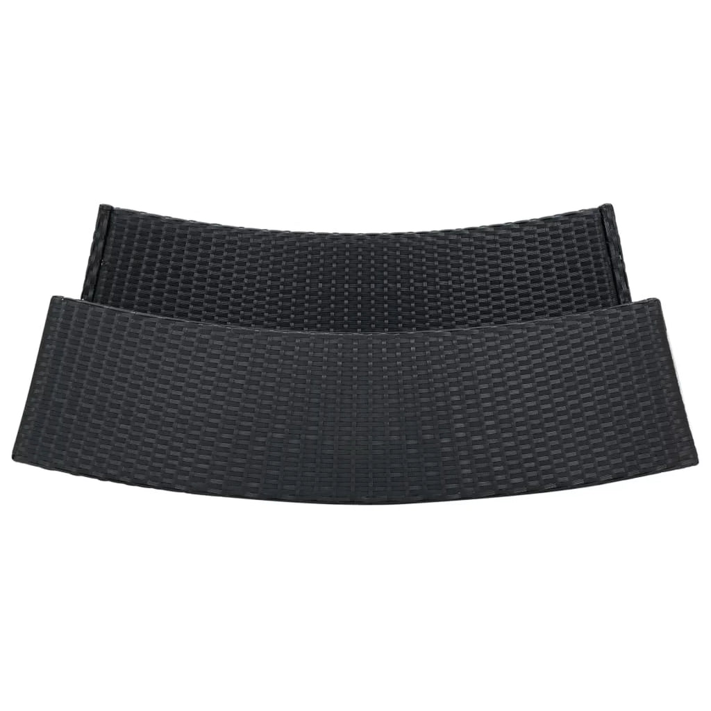 Table Terrace, and Cushioned Bistro, Set 3 Dining 2 Piece Black Backyard, Set Stool Garden Dcenta Pub, Shelf Chairs Storage Poly with Rattan Patio Bar for