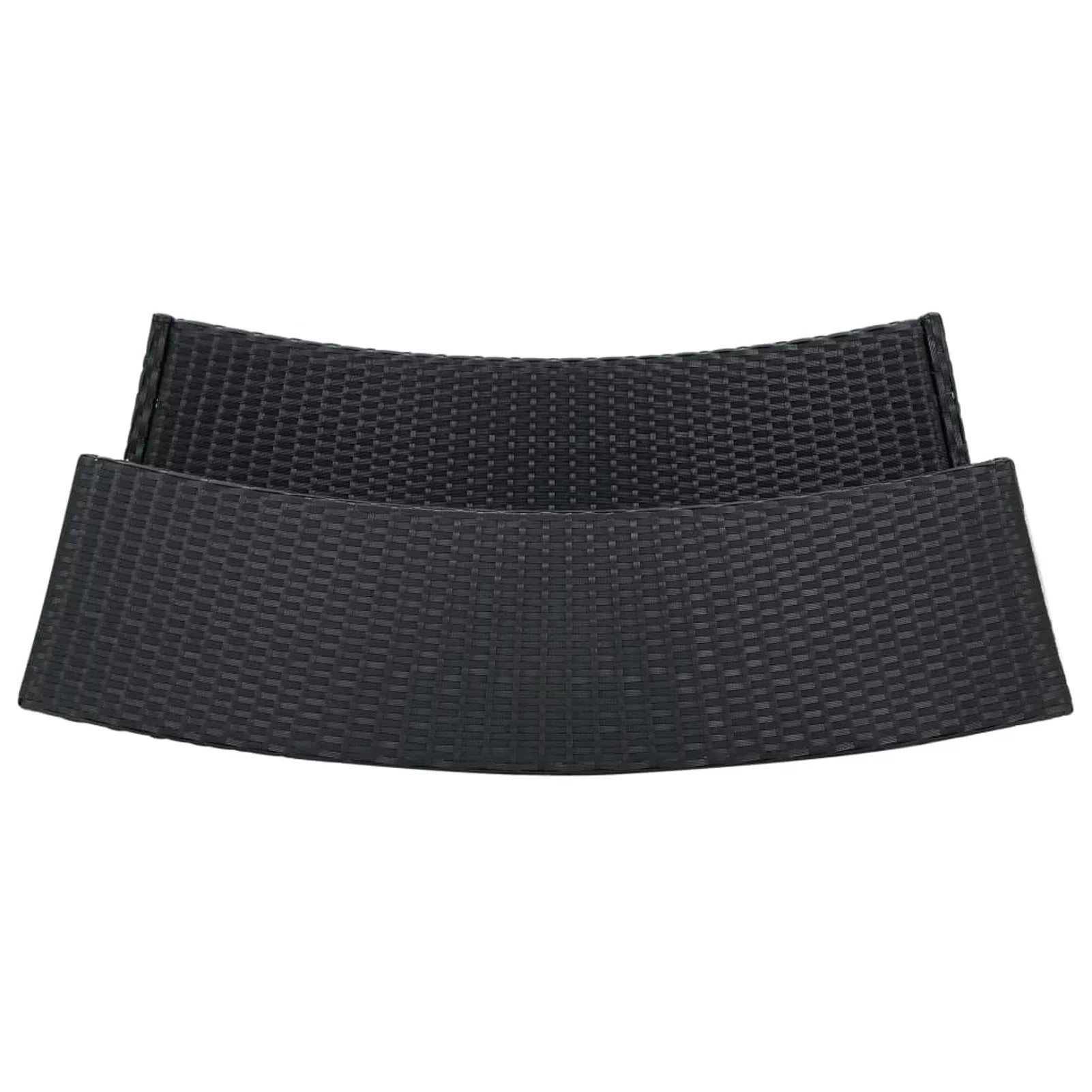Table Terrace, and Cushioned Bistro, Set 3 Dining 2 Piece Black Backyard, Set Stool Garden Dcenta Pub, Shelf Chairs Storage Poly with Rattan Patio Bar for