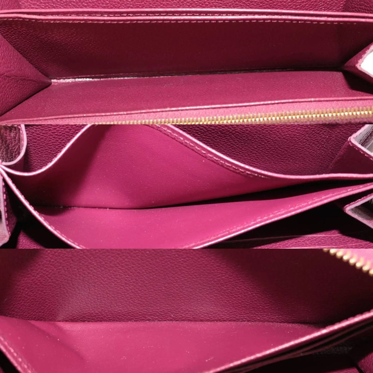 Amplant (Fair) M68571 Monogram Pre-Owned Long Cherry Zippy Berry Wallet