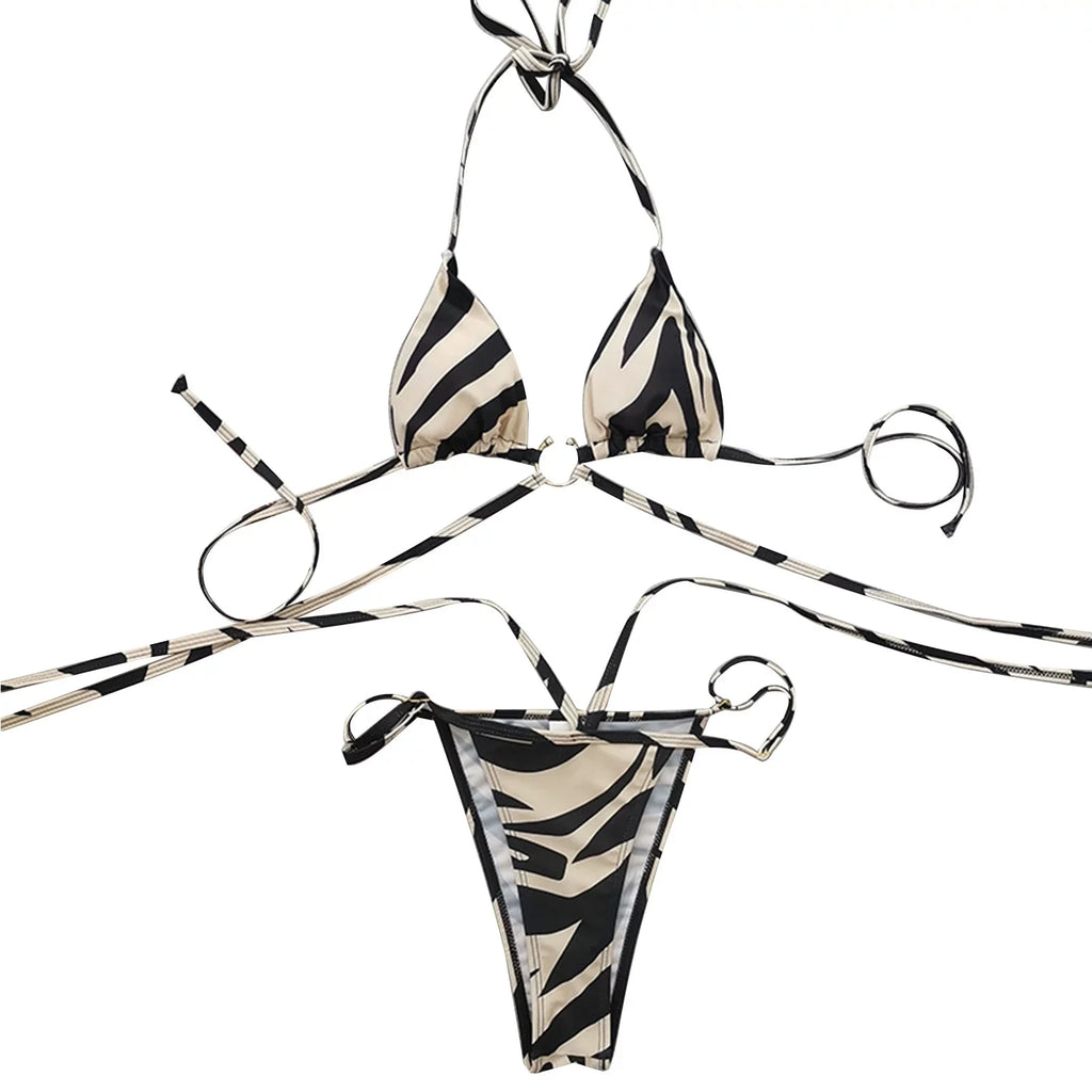 Swimsuits Lace Women Split Bikini Two Color for Swimsuit Up Striped Sexy Panda
