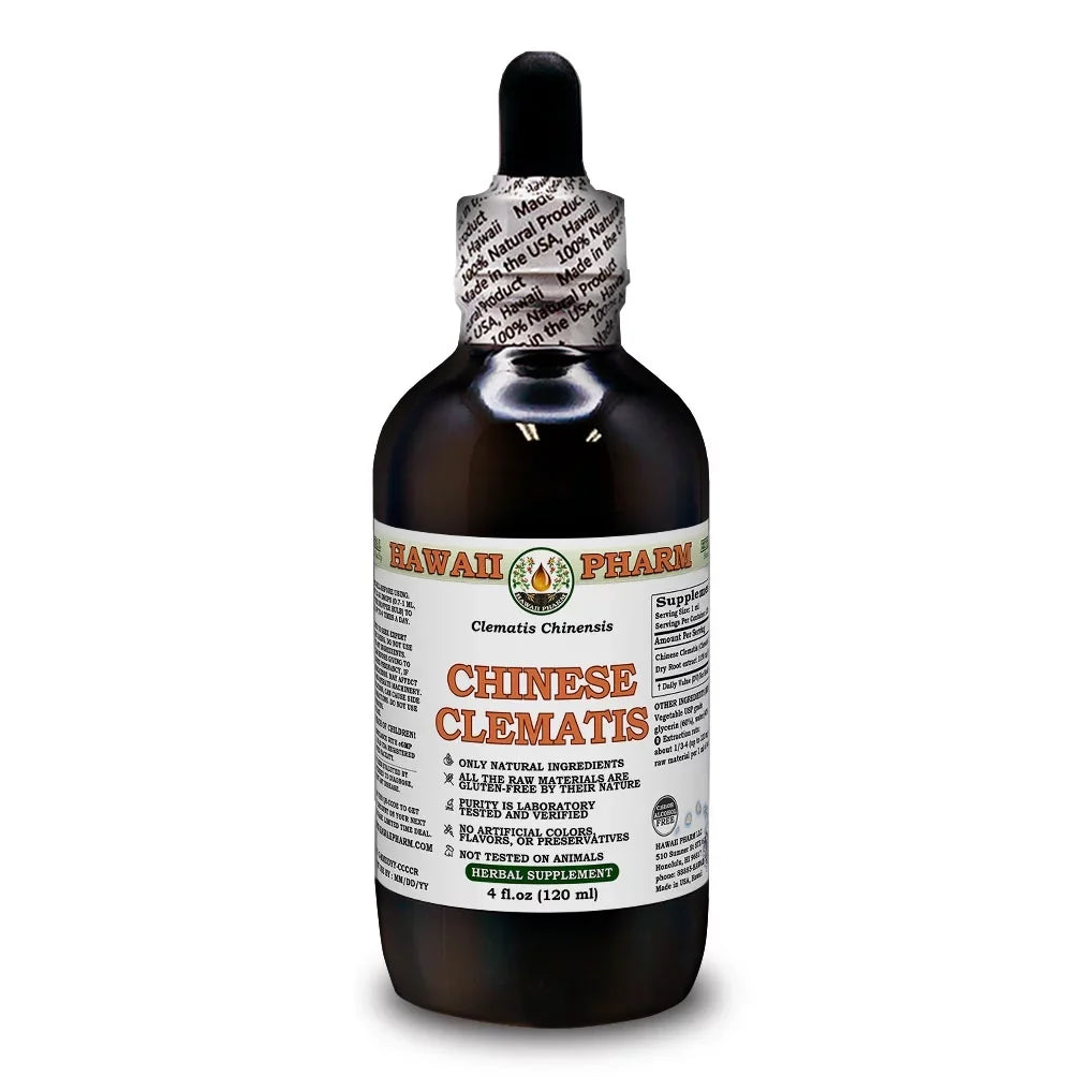 Proudly Liquid Expertly Natural. Extracted Dry Fl.Oz in Trusted Clematis Root Chinensis) 4 Absolutely Brand. HawaiiPharm by (Clematis Chinese ALCOHOL-FREE USA. made Extract. Glycerite