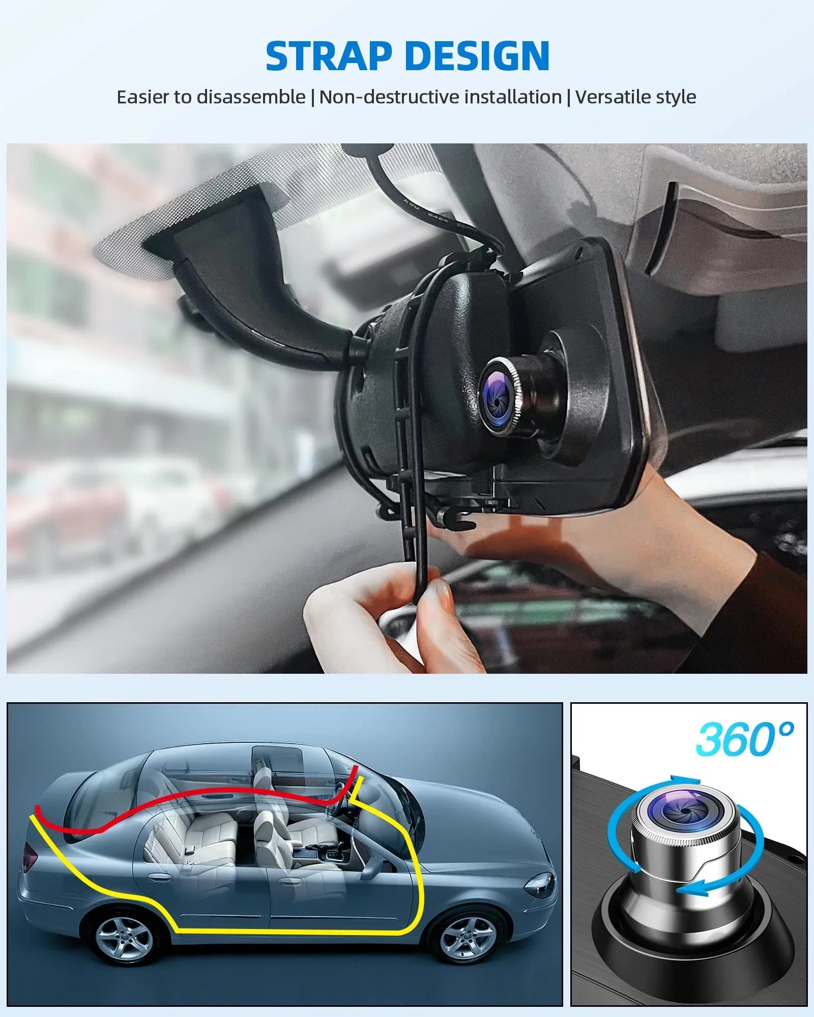 Rear Waterproof Motion Parking Mirror Car Front TOGUARD Camera Dual 7" Camera 1080P with Touchscreen Camera Detection Assistance View Dash Rear FHD Backup Cam Mirror and