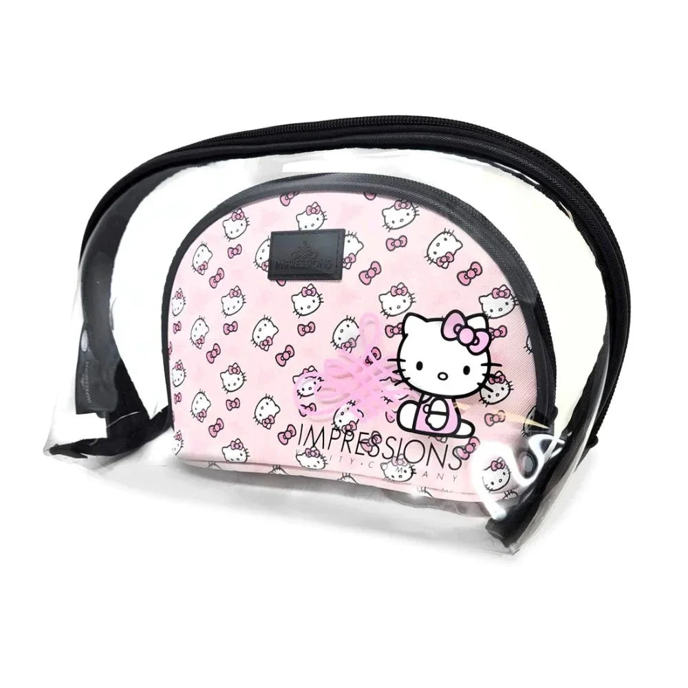 2 (Pink) Pcs Hello Bag Nested Travel Holding for Purses, Kitty Vanity Impressions Clutch Makeup Makeup