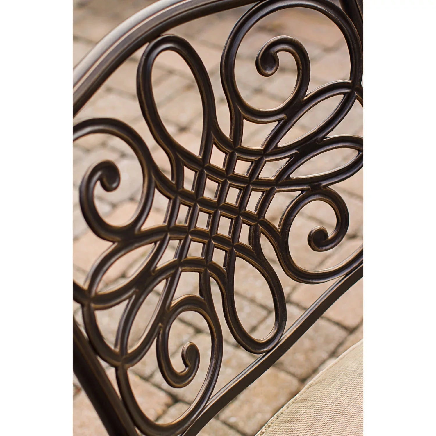 Table Two in. Seasons Swivel Set, Bistro Tan Aluminum 3-Piece Rockers,32 Dining Cambridge Round