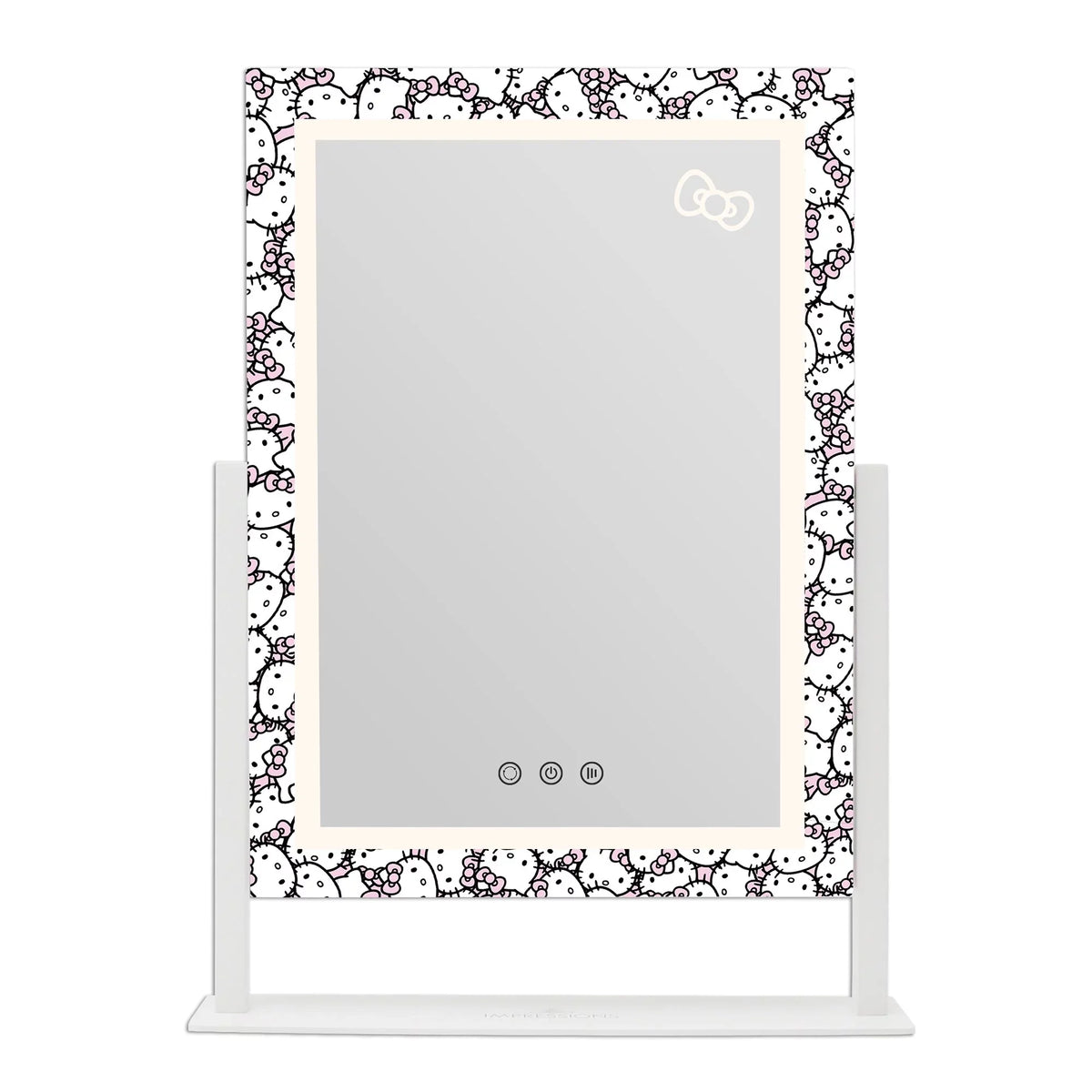 with LED 3X Mirror Iron Lights (White) grade Makeup Frame Swivel Cute Mirror Impressions Tone and Vanity Mirror, 360 Hello Tri Degree Magnification, Lighted and Touch with Vanity Kitty