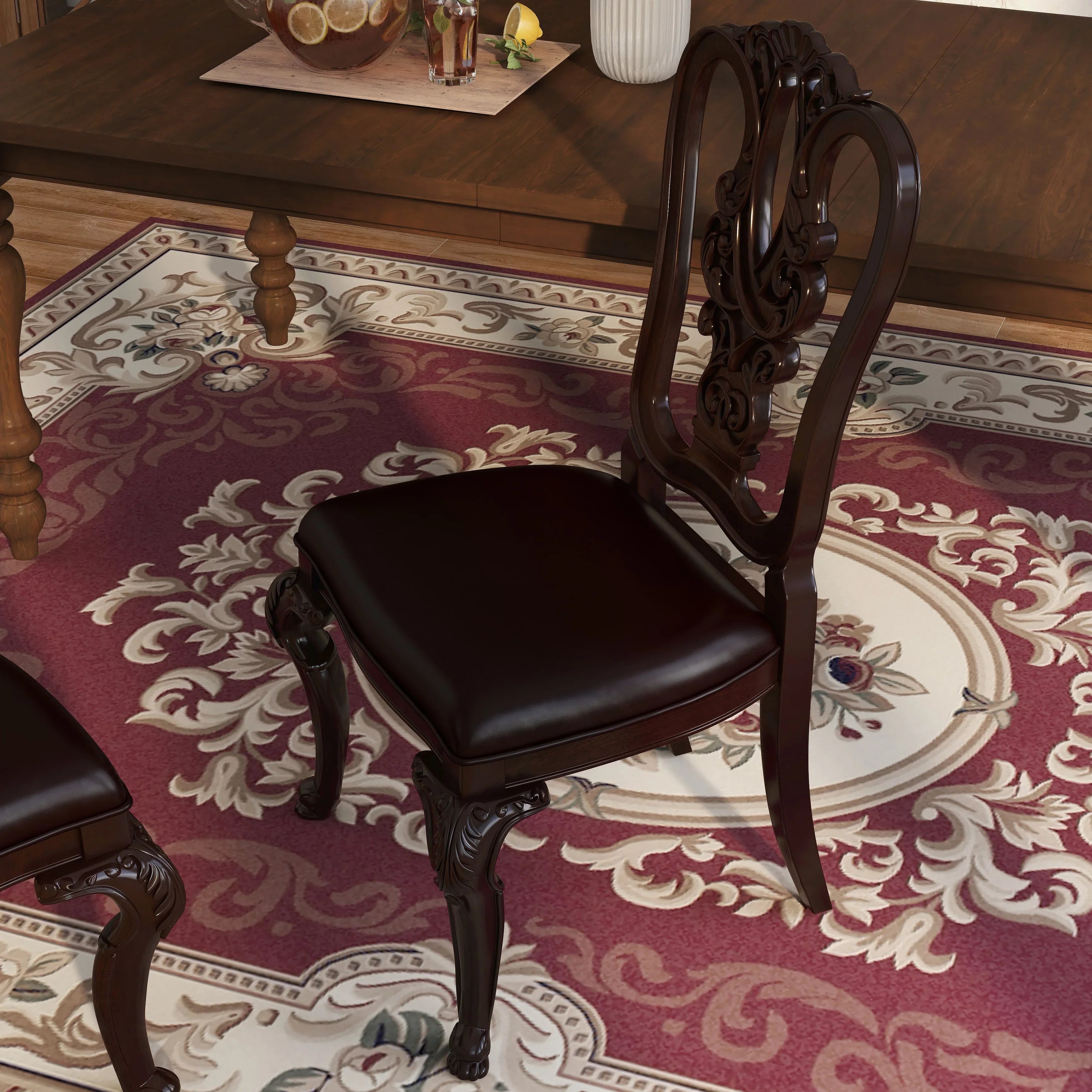 2 Brown IDF-3319W-SC Chair- Woden - America Pack Of Cherry Furniture Side