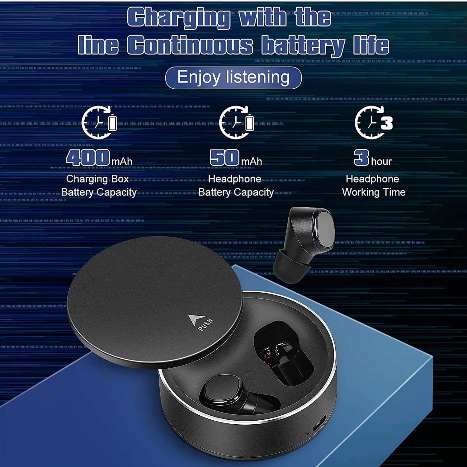 Bass Mic Mic Waterproof Wireless Built-in Earbuds in-Ear For Control 1 III Black Deep Xperia Touch UrbanX True Headphones - 5.0 Earbuds Sports Earphones IPX5 with Bluetooth X7