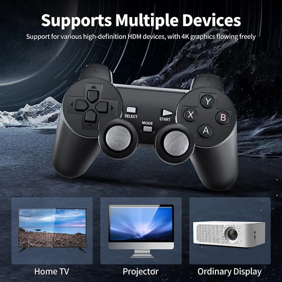 Dual Console, Emulators,with and Video Output,9 Game Stick 20000+ Wireless 2.4G Nostalgia Stick,Plug Game Retro Games,4K Game,Wireless Controllers(64G) Game Classic Play in Stick Play HD Retro Built