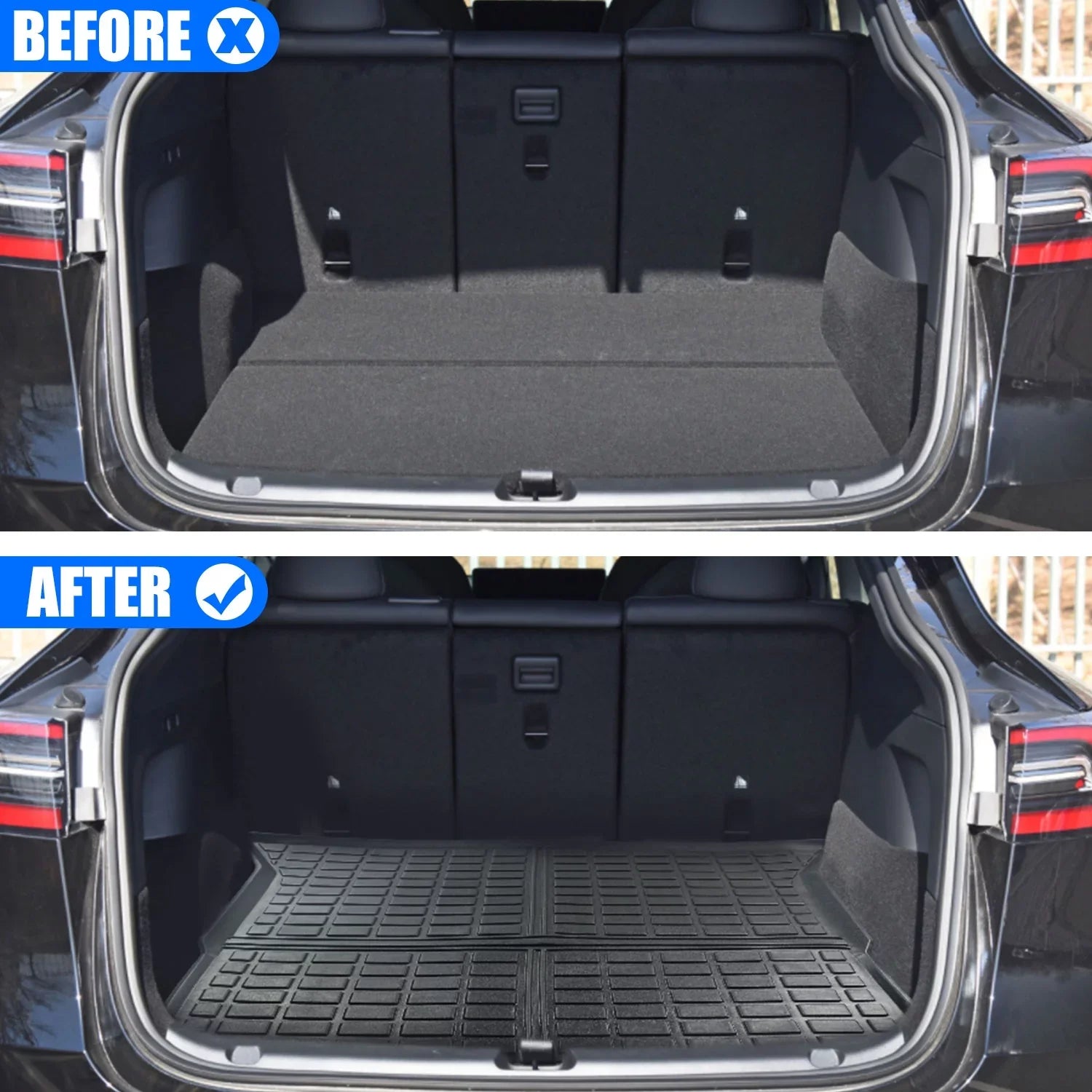 Cover for Y Y climate Tesla Black 7-Seat Trunk Tesla 2020 All Cargo 2020 Liner SUV Cargo Fit Floor Rear Mat , Tray Model Model Accessory