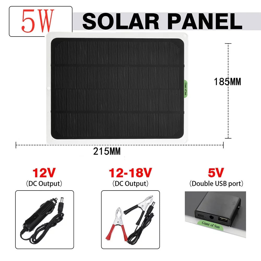 Charger 22W Carabiners,1 clip,1x Alligator Panel,12V/5V Trickle Charger Cigarette Boat RV Kit 2x Car Battery lighter,2 DFITO mountaineering Solar W/ bag,1 Fast Charger,Maintainer