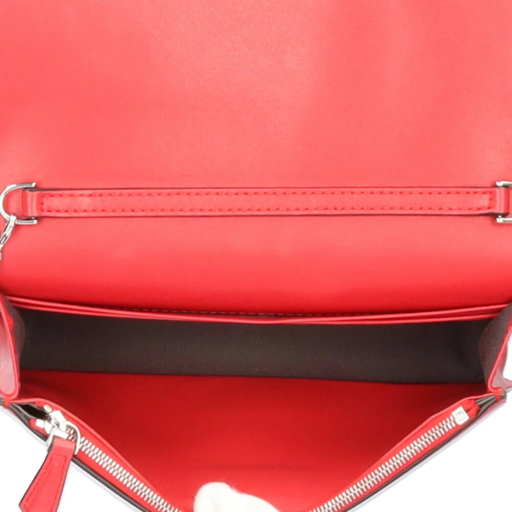 red shoulder chain Pre-Owned (Good) bag calf Fendi ladies