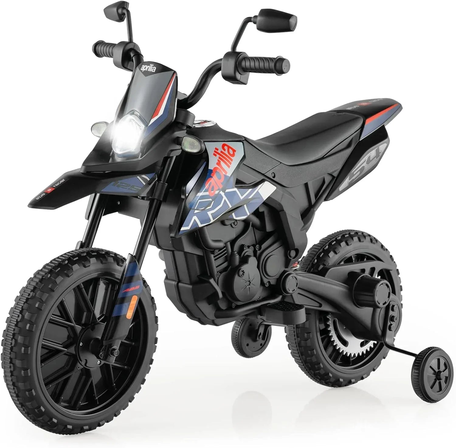 Ride-on Power, Foxhouse1 Battery Kids Motorcycle Blue LED 12V with - Electric Headlights Color