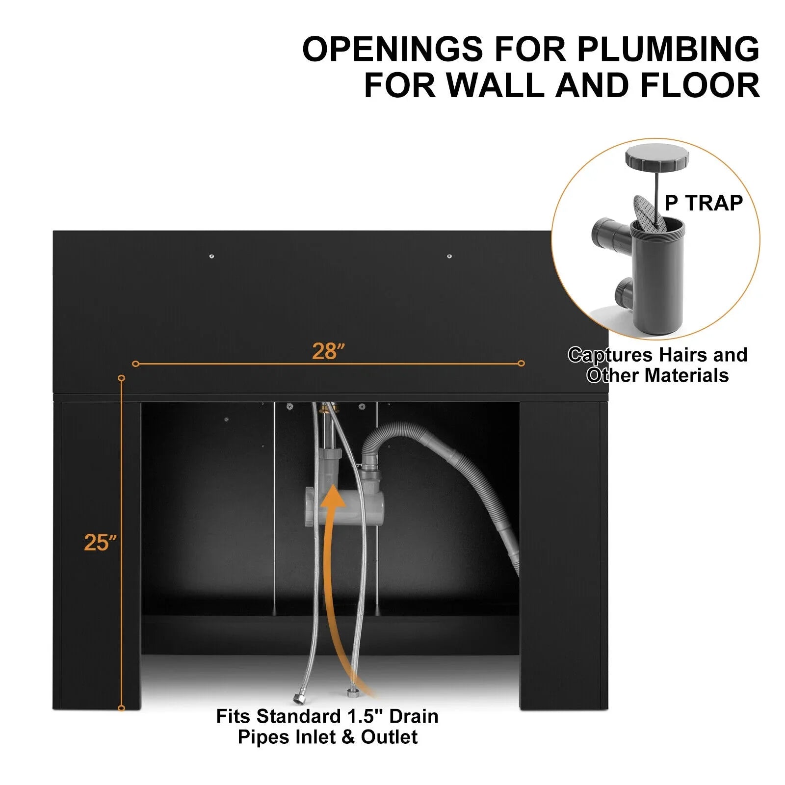 Beauty Backwash hand Hair Trap,Drawer(Black) USB,Hair with Salon Artist Station Sink Holes,P Shampoo Dryer