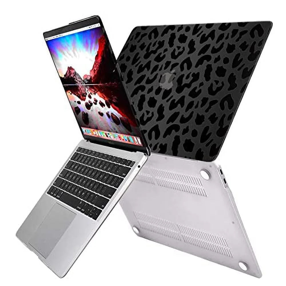 2017 (A2338 pro 13 and MacBook Protectors,Laptop GABraden Print） M1 inch Keyboard 2018 Touch with Pack 2016 Leopard Shell（Black Hard Compatible /A2159/A2251/A2289/A1989/A1706)with 2 2019 Case,2020 ID
