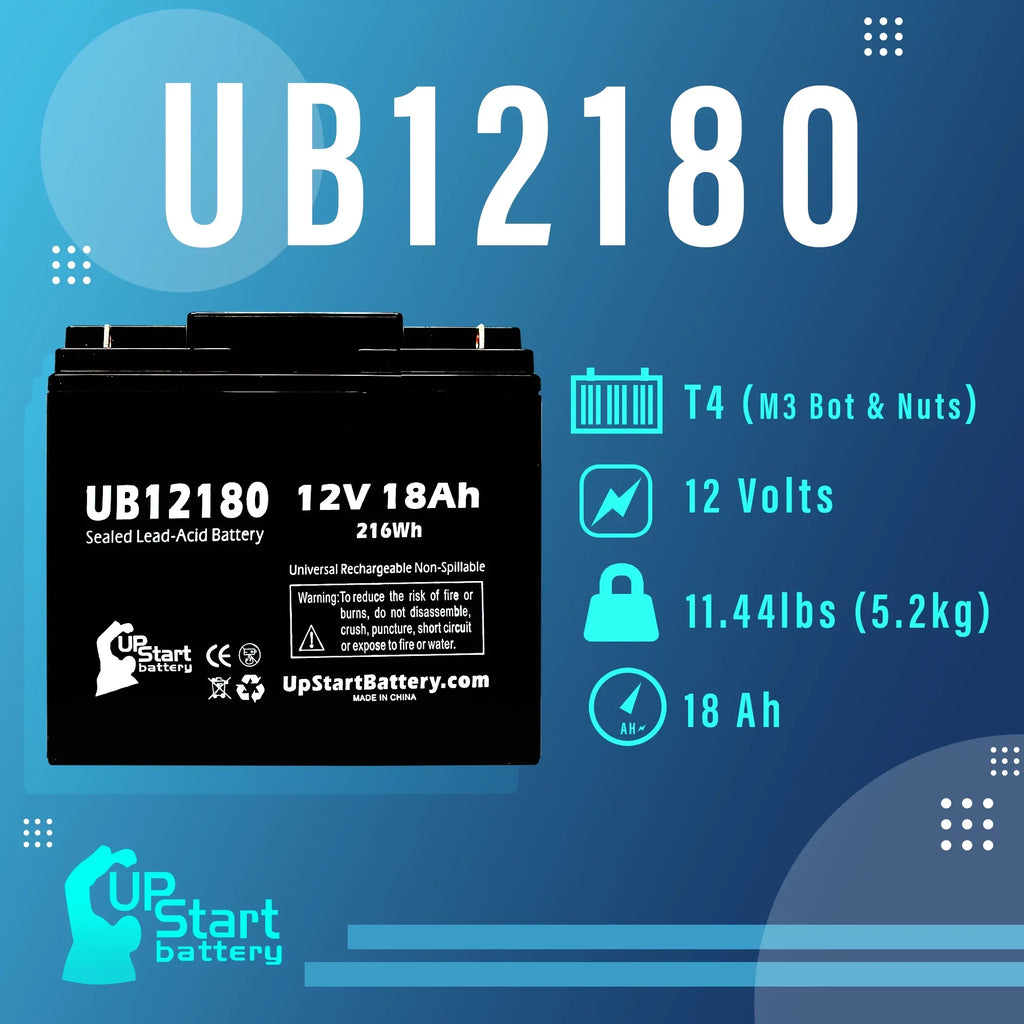 Sealed T4 (12V, Compatible SLA) Acid Battery - 18000mAh, Replacement - Terminal, DATASCOPE 18Ah, UB12180 Pack Universal AGM, 14600003401 3x Lead Battery