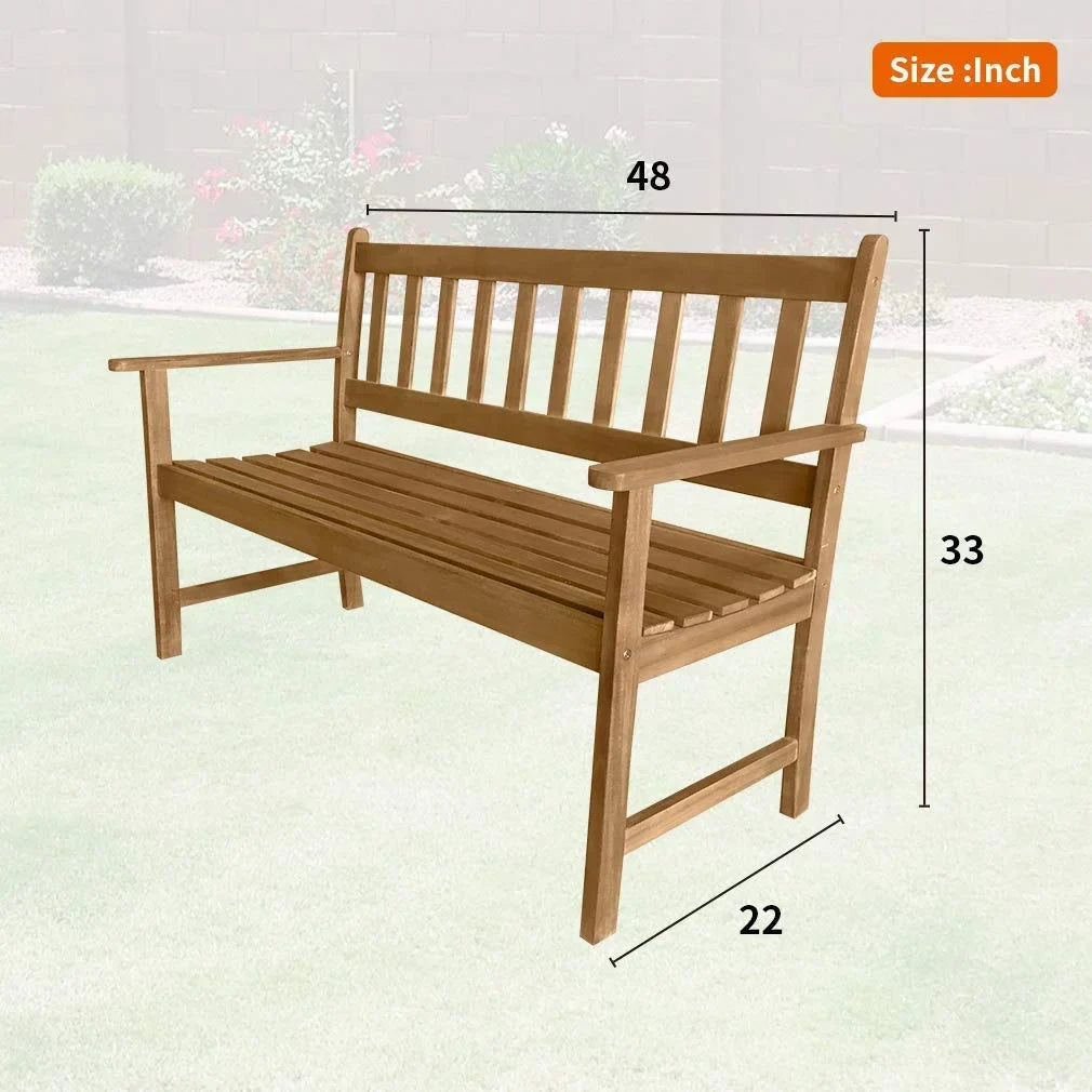 Pool Patio Wood (Natural) Balcony Bench Beach Wooden Park Garden Garden Deck Porch Wood exterior Bench Bench Acacia Furniture Wood Bench for exterior Backyard