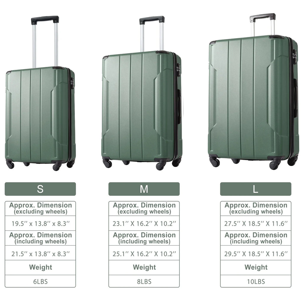 On TSA Lock Hardshell Carry 24'' with Expandable ABS Suitcase Luggage