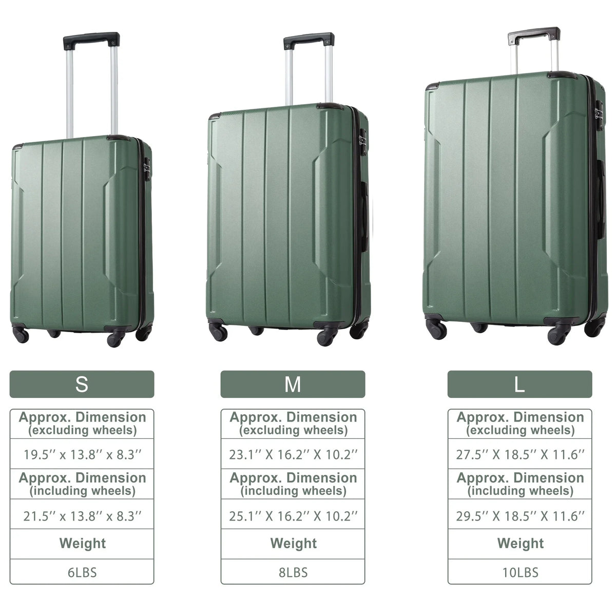 On TSA Lock Hardshell Carry 24'' with Expandable ABS Suitcase Luggage