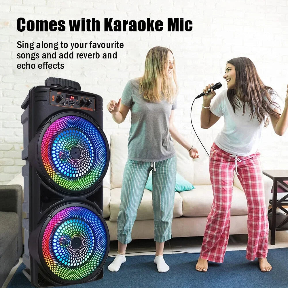 8-inch Loud Bluetooth Speaker 6000W Speaker -FM/AUX/MP3/USB System Party Party Heavy Portable Bass Subwoofer Mic & Dual Sound TIANLAIMEI