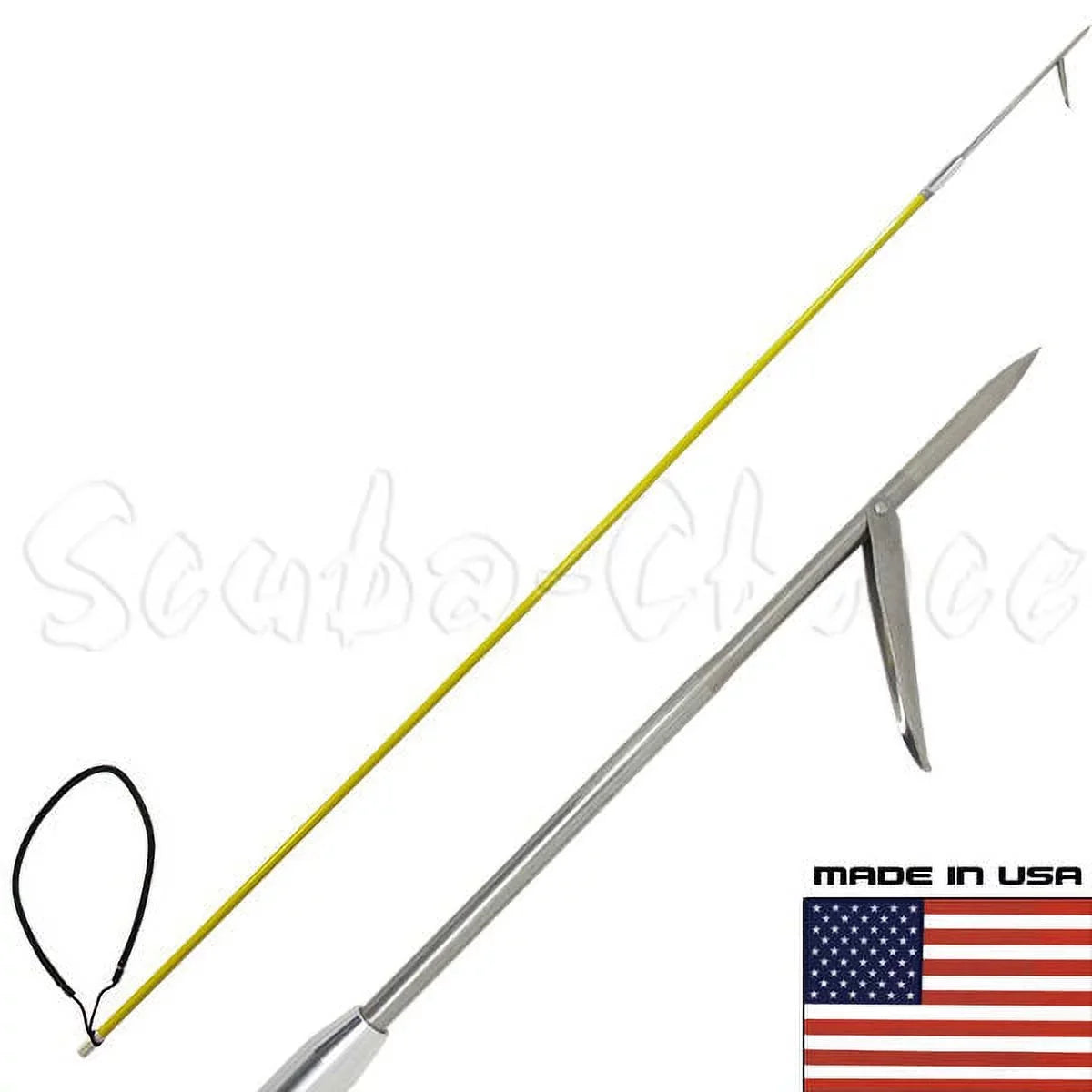 w/ Single Fiber Tip Spearfishing Piece One Glass Prong Pole 1 7' Barb Spear