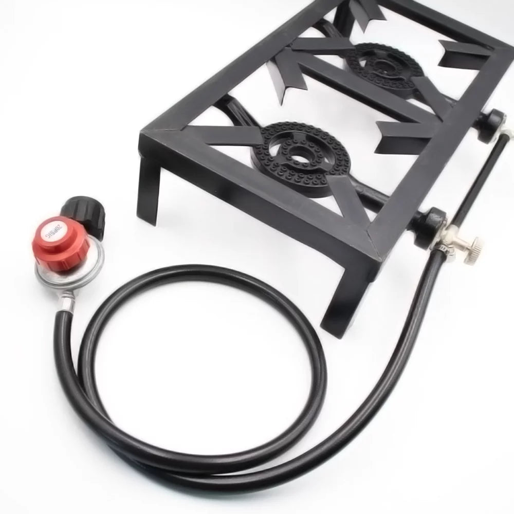 for Double Gas walmeck Standard) Cast Iron Cooking Propane ( Camping Stove BBQ Patio