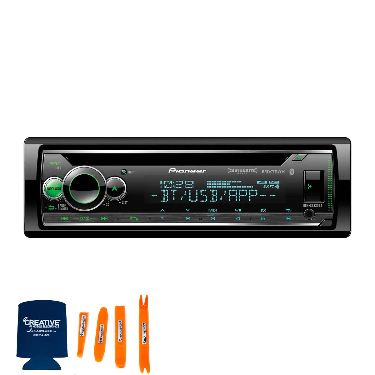 DIN Alexa, Speakers Bluetooth, 3-way Pioneer 6-1/2" - Android/iPhone Controls 2 including Amazon and - DEH-S6220BS Coaxial Pioneer Single of with TS-A652F Pairs