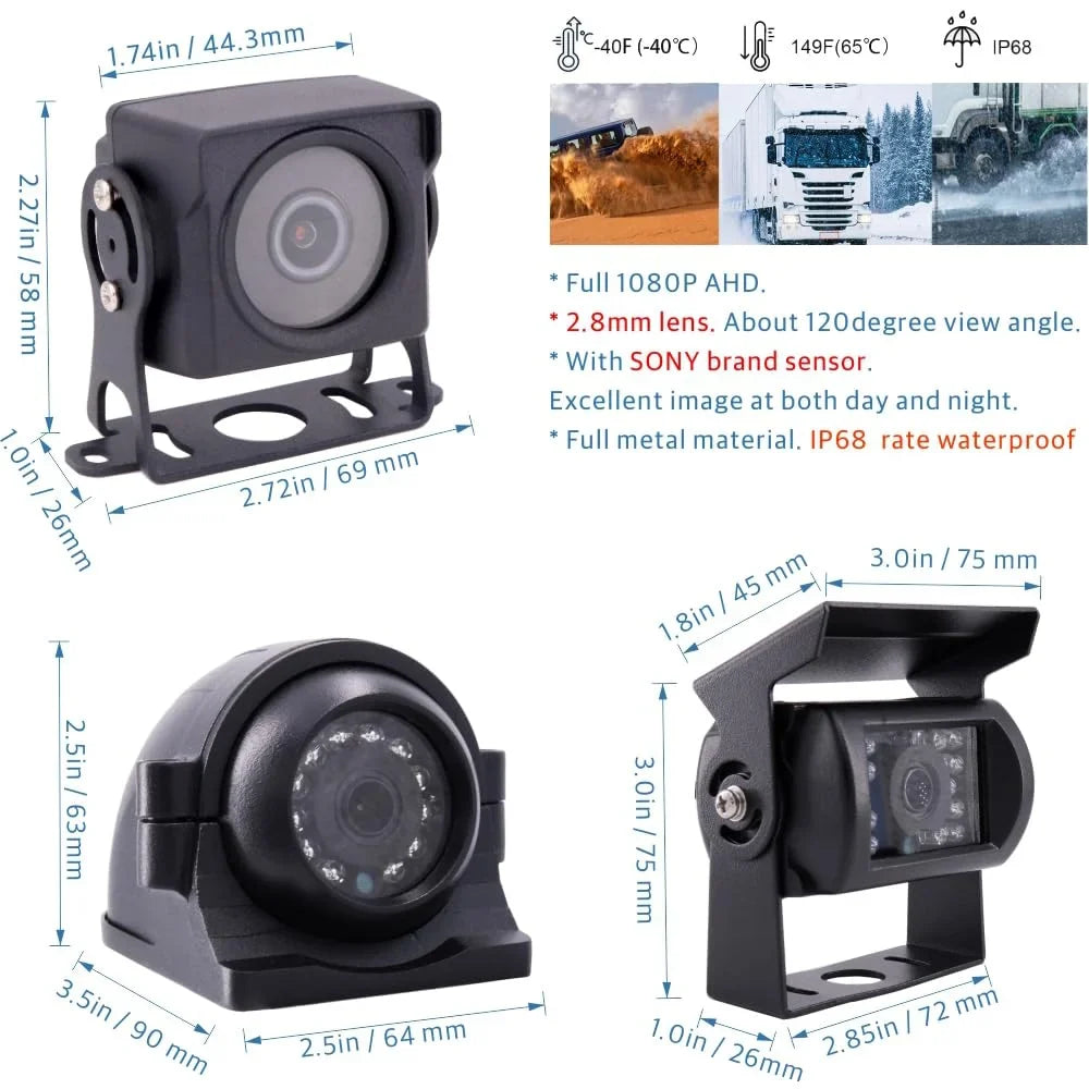 Fleet View RV Bus Video Wifi CELLULAR Van Cameras GPS Rear 4 JOINLGO LTE DVR Vehicle Web/APP Kit 4G CCTV Recorder 4 Side Truck Backup Bus 1080P Car on IP68 for Front View Remote Channel