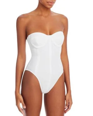 Mio (S, Kamali Norma Swimsuit Corset Women's One Piece White)
