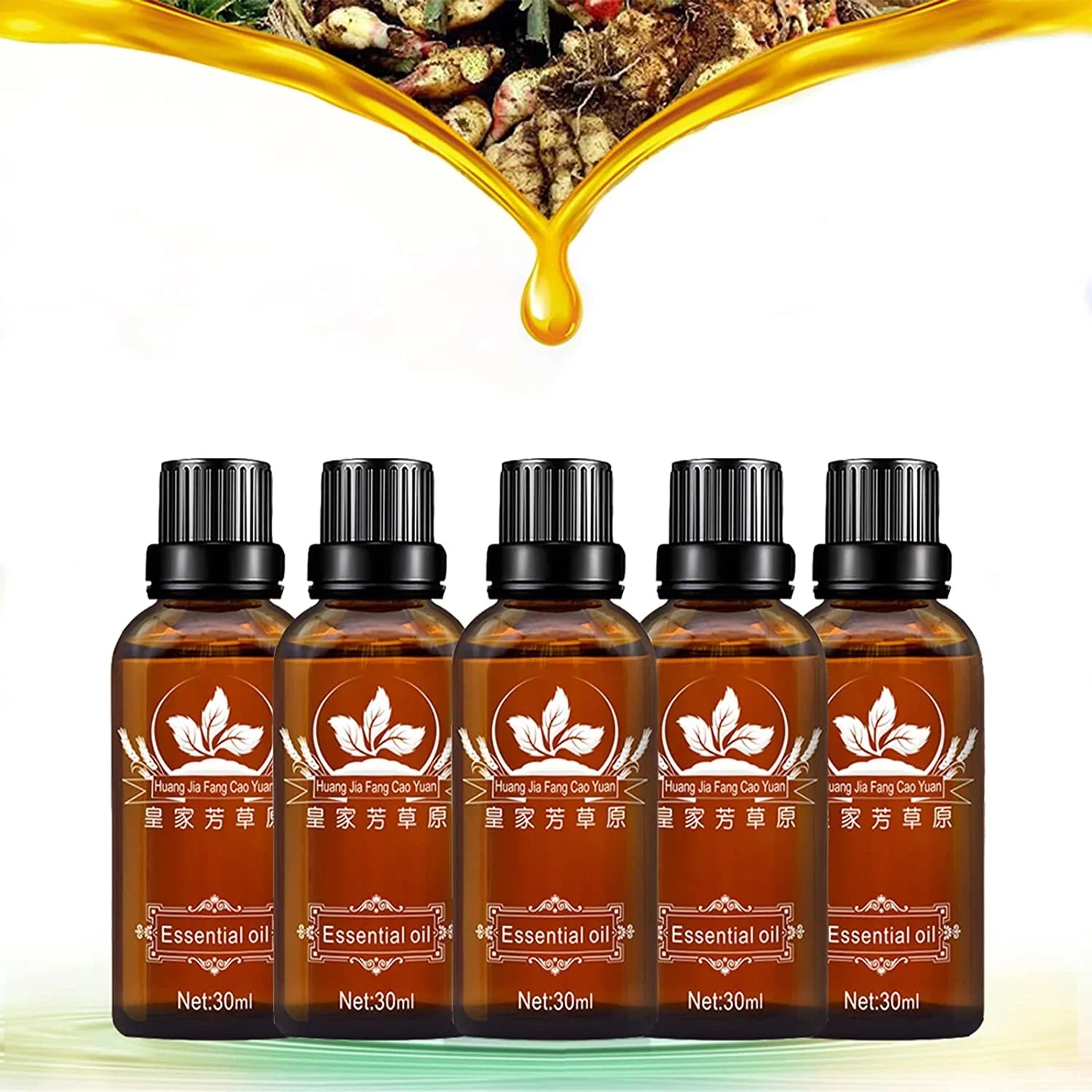 Massage Skin, Grapeseed Ginger Pcs Cosprof Drainage Gift 5 Oil Set Natural Ginger Drainage Day for Massage, 100% Valentine's Perfect Belly SPA Oil, Ginger Massage Oil Oil, Lymphatic Pure