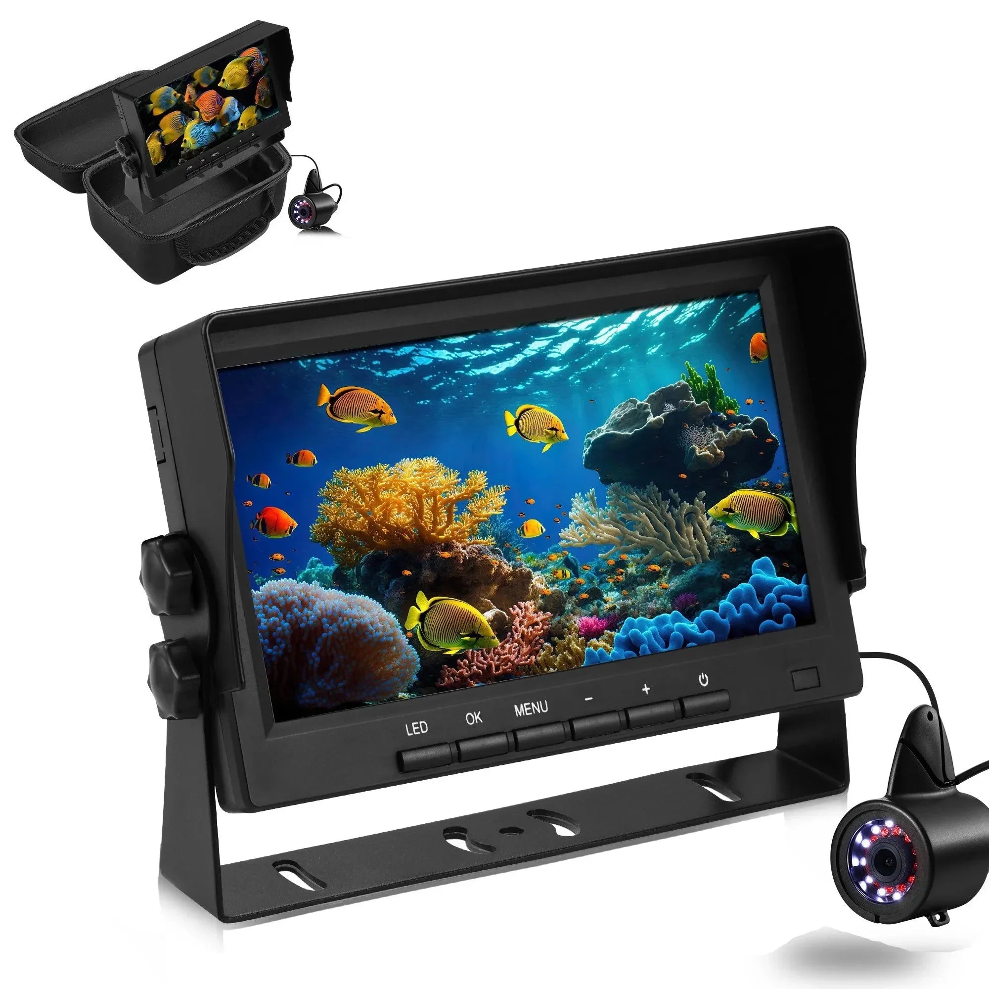 Camera inch Finder for Underwater Ice Boat Fishing Fishing Lake Kayak with Ice Bracket Fish 7 Ice Fishing