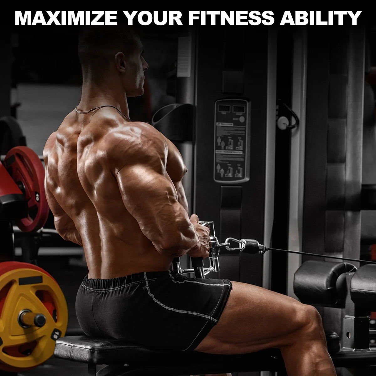 Tricep Press Down Cable Attachment Gym for Accessories, Machine Silver