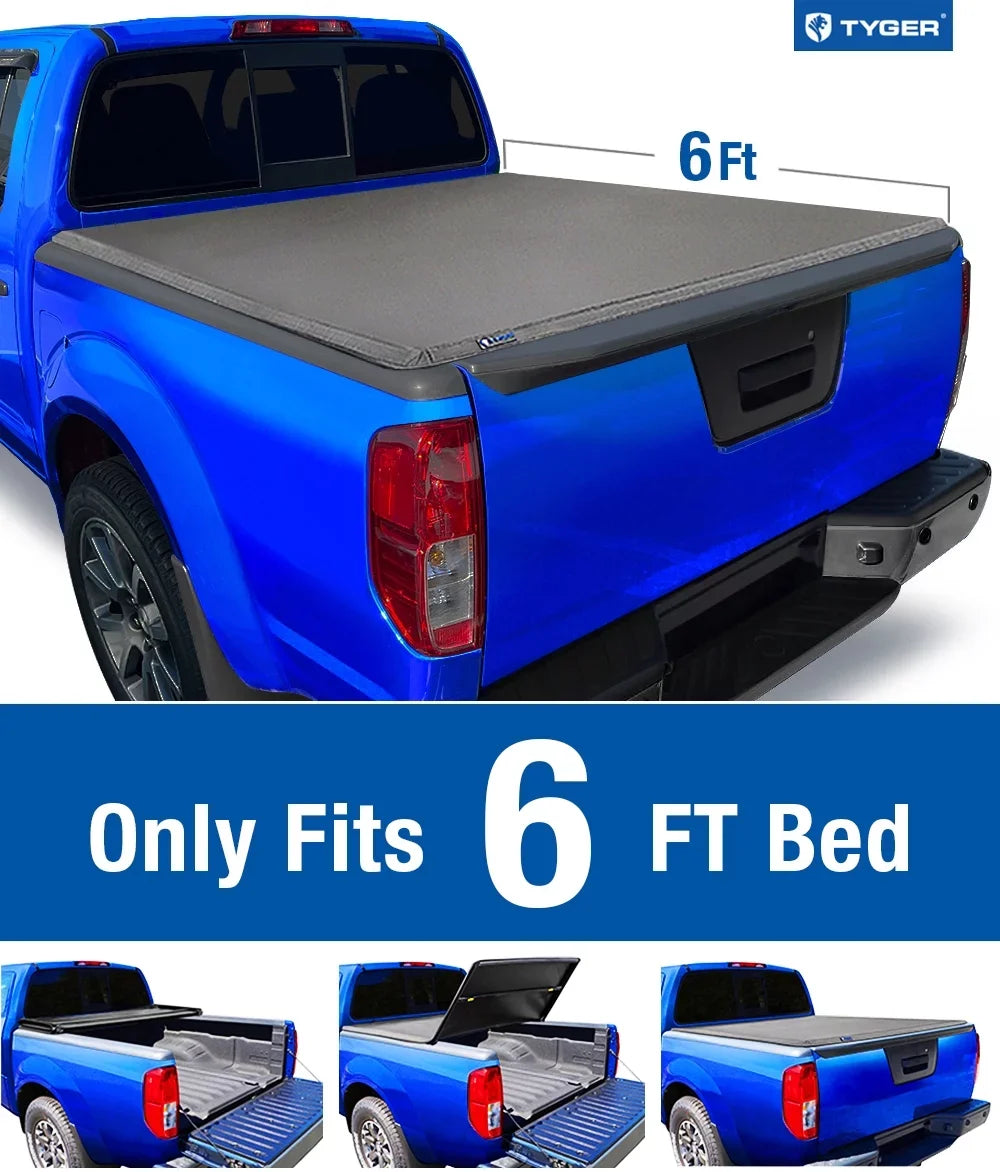 TG-BC3N1029 Equator (73") Frontier; Cover Tonneau 2005-2021 Soft | Tyger | 2009-2012 Bed 6' Compatible Bed with Suzuki Tri-fold Truck T3 Auto Nissan