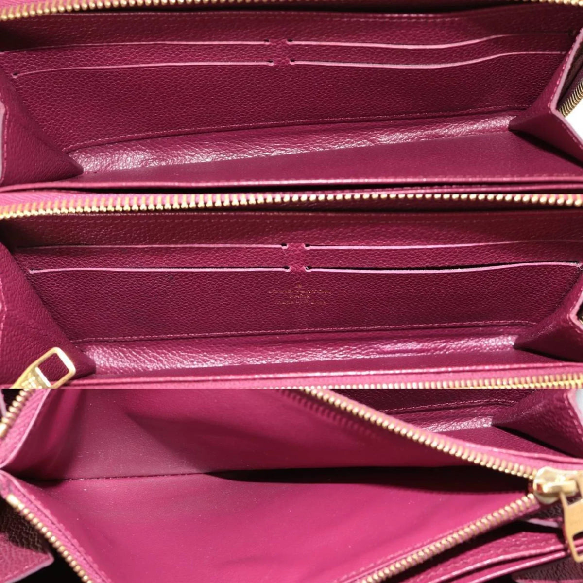 Amplant (Fair) M68571 Monogram Pre-Owned Long Cherry Zippy Berry Wallet