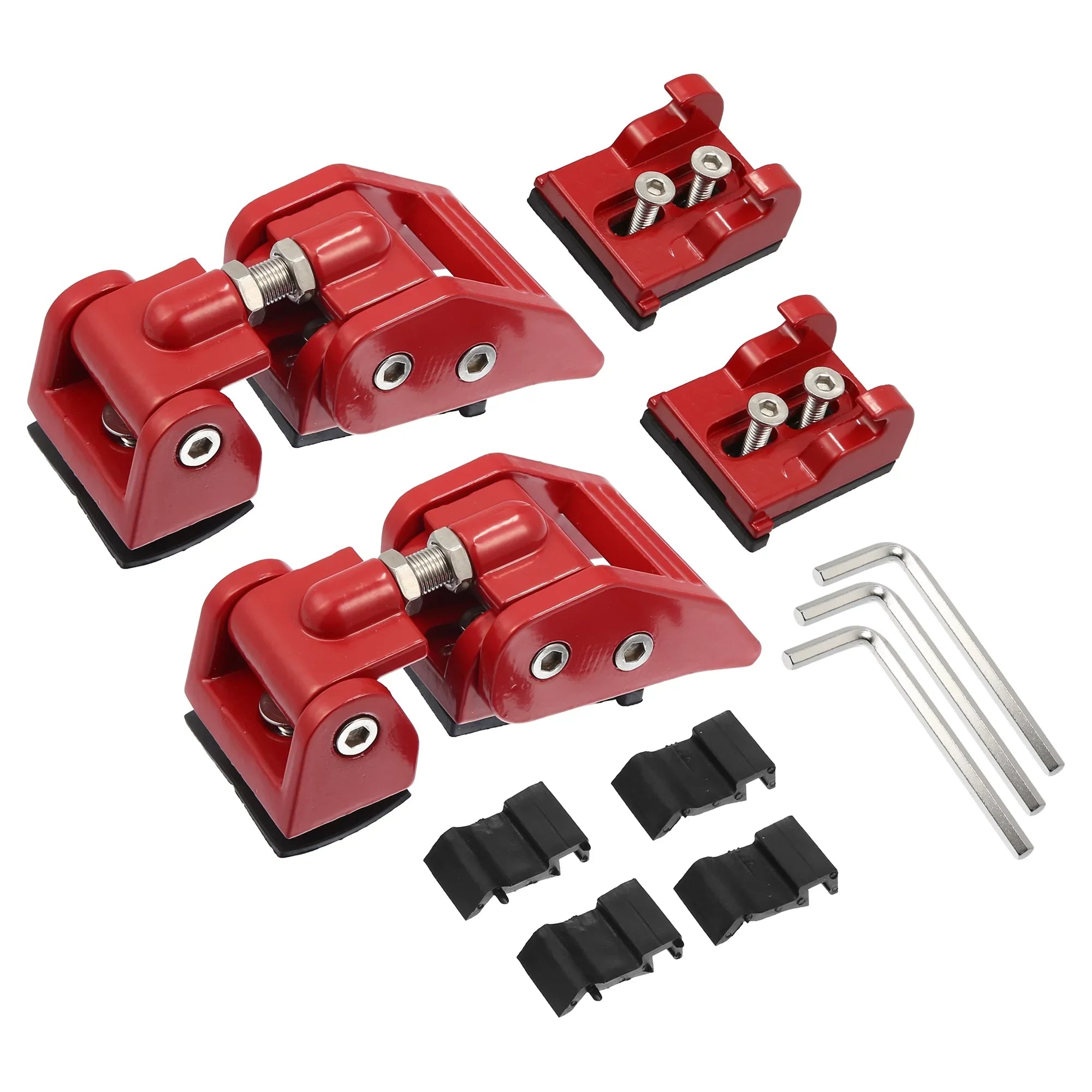 for Bargains Red Front Door Hood Unlimited Latches Pair 4 Hood 2 & 1 Locking Wrangler Door Catch Unique Fit Jeep JK