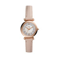 Fossil Stainless Three-Hand, Women's Gold-Tone Watch, Rose ES4839 Mini Carlie Steel