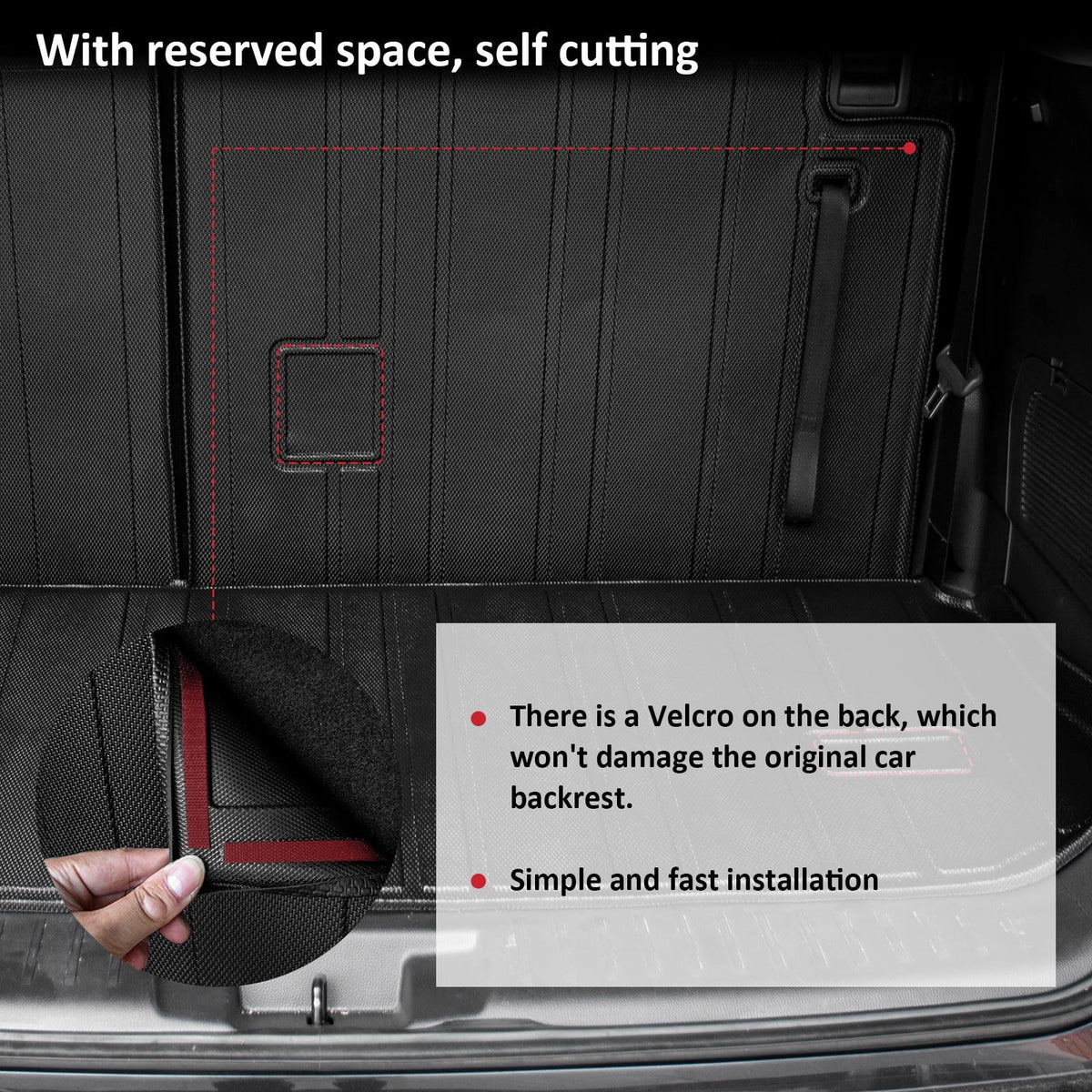 Backrest Mat Cargo Car Trunk Fit Mats Accessories Highlander Toyota Highlander with Liner 2020-2024