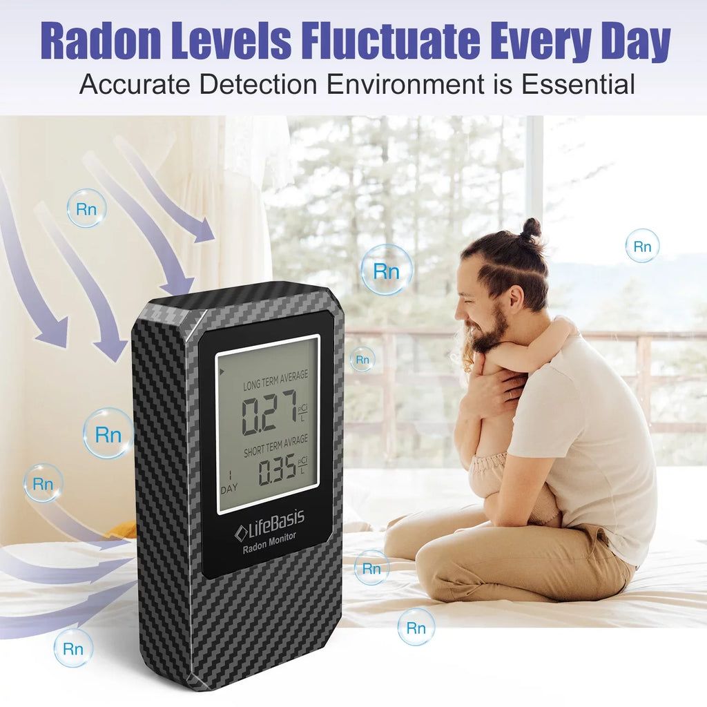 Operated Basis Detector Home Life Digital Radon Detector Portable Battery Radon