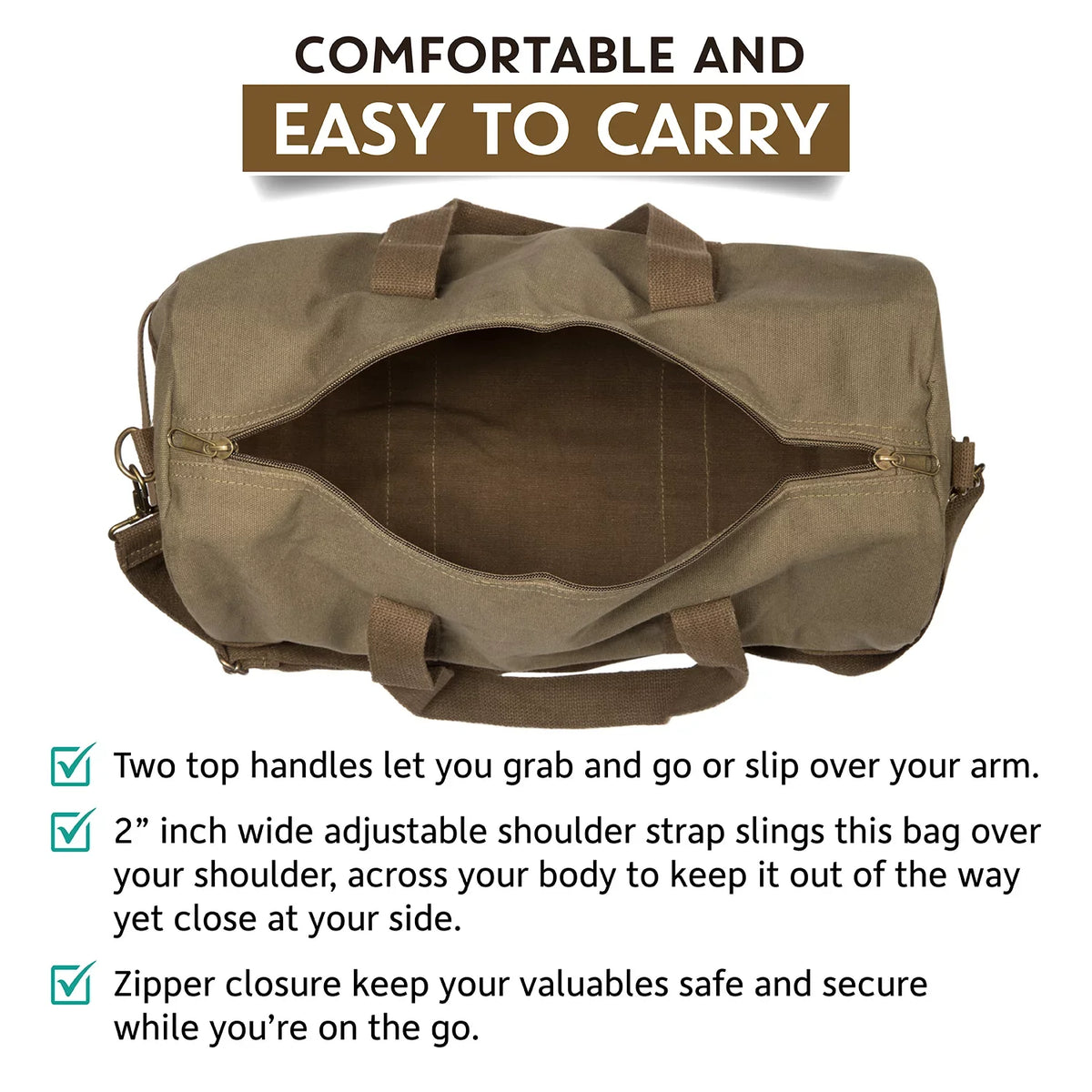 Travel Sport Canvas Up Bag F 19" Two Tone Beard Weekender the Duffel Brown