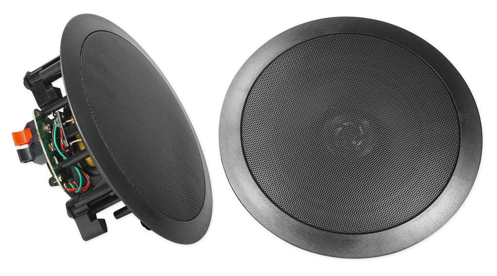 Rockville Ceiling 8" Home Speakers Black SINGMIX Receiver Bluetooth 5 Amp+(4)