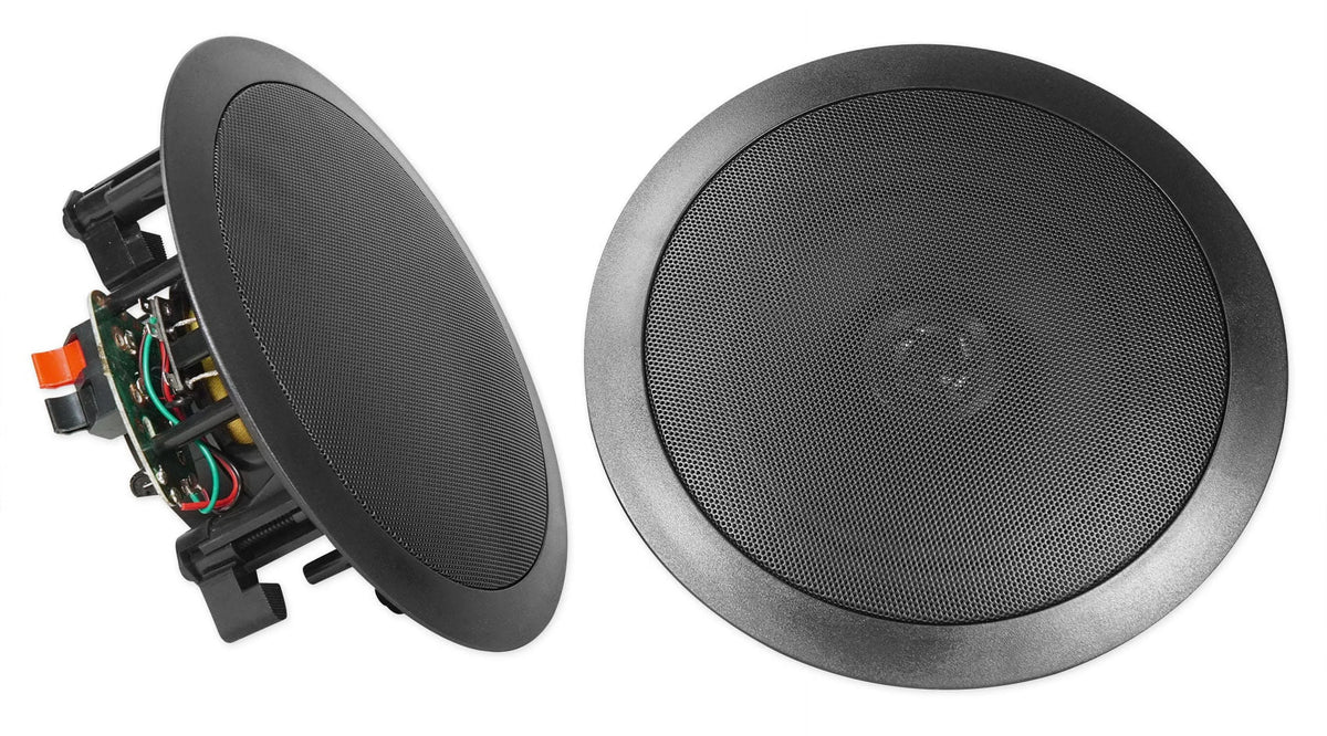 Rockville Ceiling 8" Home Speakers Black SINGMIX Receiver Bluetooth 5 Amp+(4)