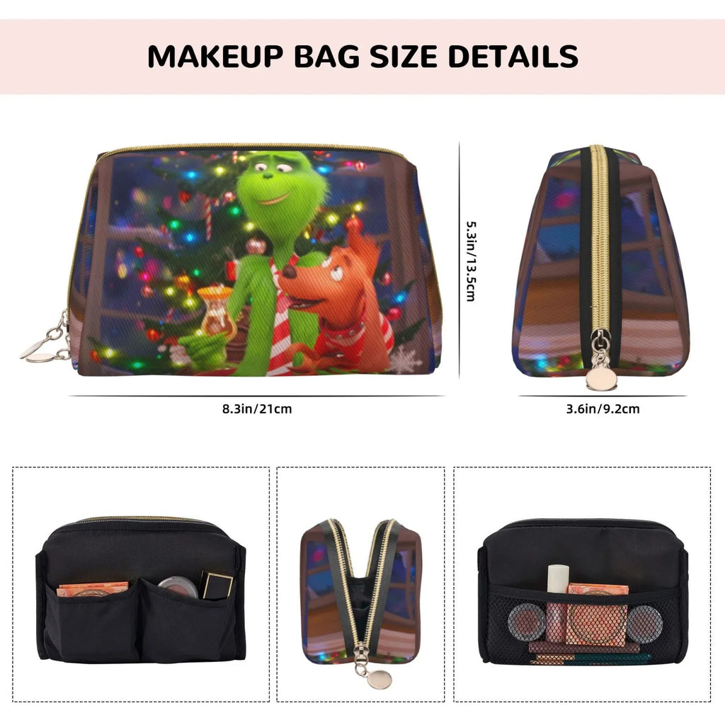 Toiletry Purse Pouch Organizer Leather Portable Storage Makeup Film Travel Grinch Bag Bag Gift Cosmetic