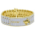 Bracelet Zodiac Gold 14K Sign Finish Simulated Astrology Crab Mens Horoscope Cancer 8.5'' Diamond