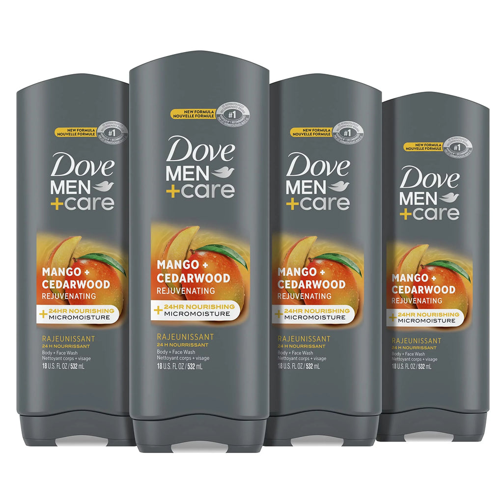 Cedarwood Care 4 Men Dove Count With Oz Wash 18 + Micromoisture Body Mango Nourishing 24-Hour + Rejuvenating Technology Men For