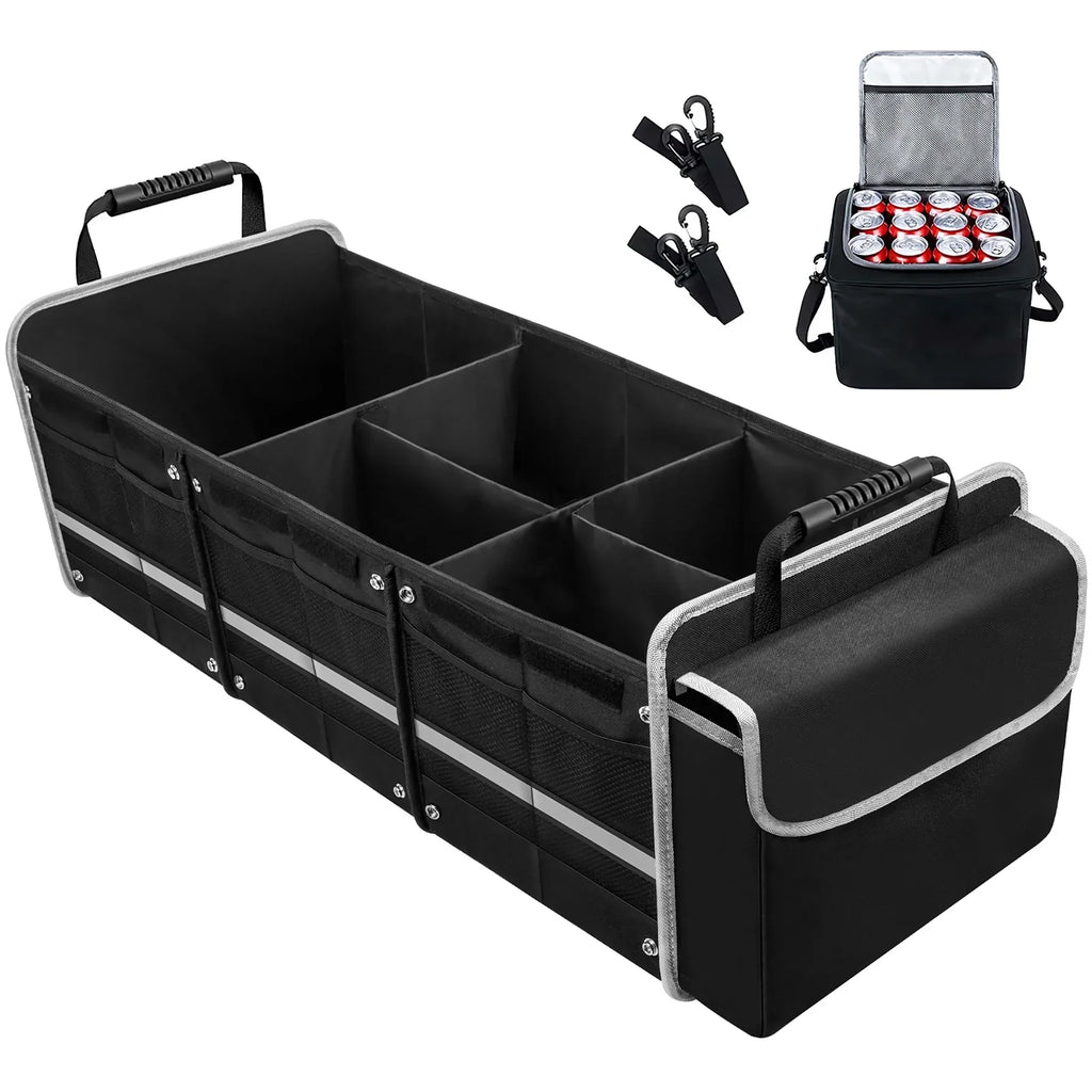 Compartment Trunk Car 4 Box Storage 1 SUV Collapsible Organizer, in with Trunk Car Bag Storage for Truck Cooler Insulated Multi Leakproof