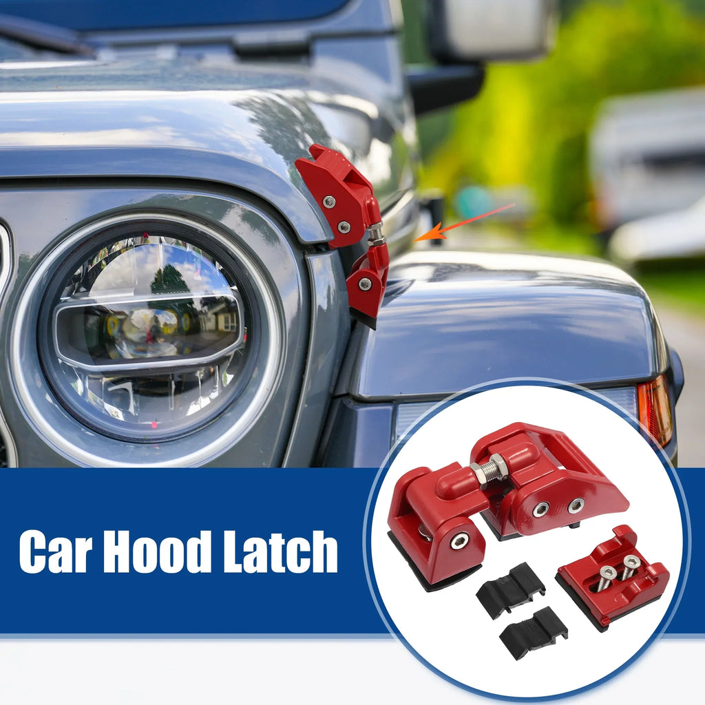 for Bargains Red Front Door Hood Unlimited Latches Pair 4 Hood 2 & 1 Locking Wrangler Door Catch Unique Fit Jeep JK
